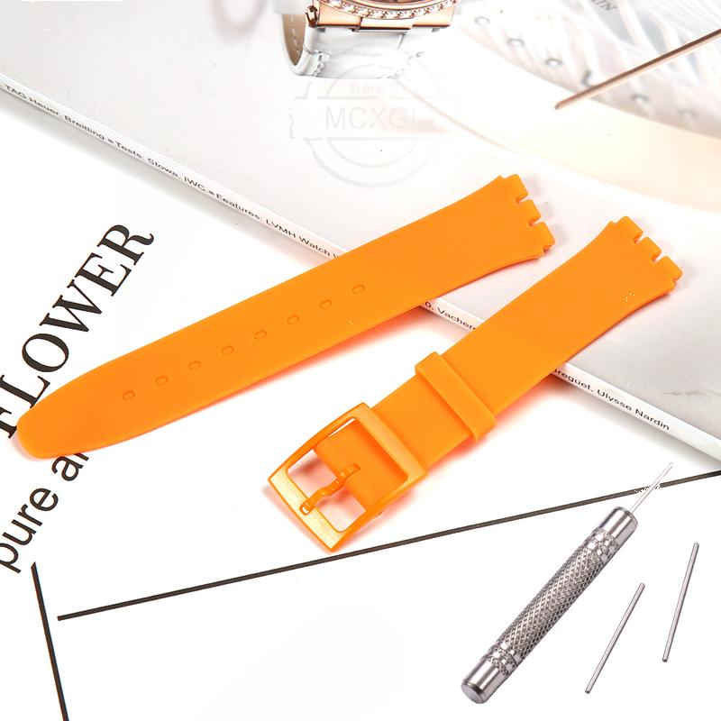 Силиконовый Ремешок Для Swatch SFS103 SFV107 SFN120 SFK397 SFK360 SFK361 Браслет для Часов 16мм Женский Водонепроницаемый Аксессуары для Часов