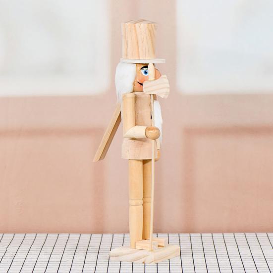 Yousheng 38 см Рождественская Деревянная Неокрашенная Фигурка Щелкунчика Сделай Сам Пустая Нераскрашенная Фигурка Солдатика Фестивальное Праздничное Украшение для Вечеринки