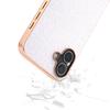 For iPhone 16 Case Electroplating Phone Cover Colored Glitter Design PU+TPU Protective Case - Gardenia White