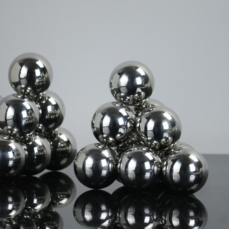 Modern Simple Stainless Steel Silver Bead Dot Bookshelf Ornaments Study Living Room Model Room Fashion Appliances Decorations