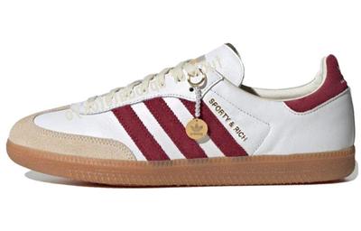 Оригинальные кроссовки Samba OG x Sporty & Rich Низкие Белый Core Burgundy IF5660