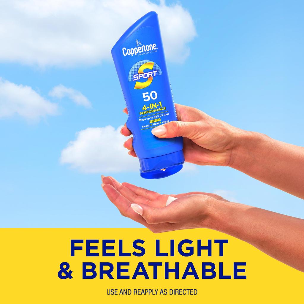 Солнцезащитный лосьон Coppertone Sports SPF 7 жидких унций 50,