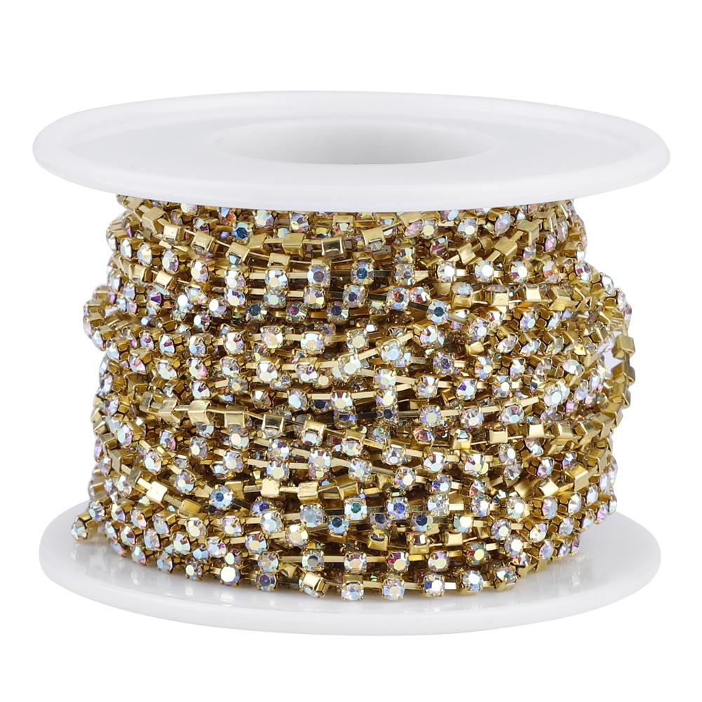 1 Roll Gold/Silver Crystal Chain For Necklace Wedding Decoration Accessories
