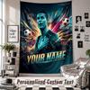 Wall Hanging Tapestry With Custom Name & Text, Cristiano Ronaldo Decorative Tapestry For Bedroom