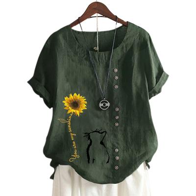 Женственный и веселый женский хлопковый топ с 11 вариантами ярких принтов