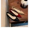 Leather Shallow Mouth Pointed Shoes Thick Heel Single Shoes Women Mary Jane Ladyshoes Evening Shoes Small High Heels
