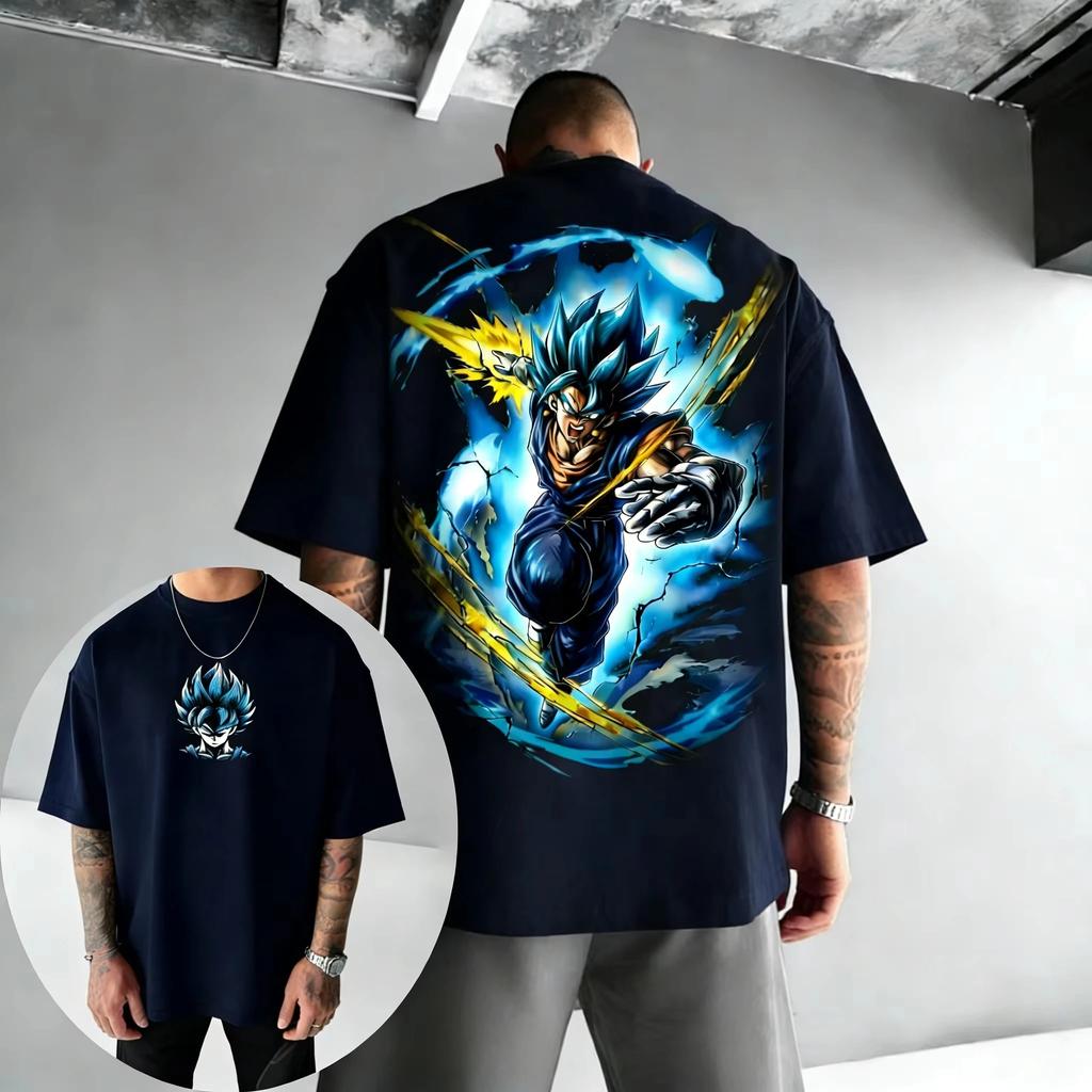 Dragon Ball Anime Vegetto Printed pure Cotton T-shirt 2026 Men's and Women's New Summer Street Hip Hop Casual Short Sleeve Top