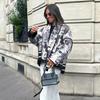 Напечатанный двойной карман хлопковая куртка женская цветочный принт свободный повседневный утолщенный теплый пальто длинный рукав кардиган осень зима новая мода