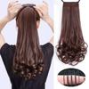 Synthetic Double Straps Ponytail Clip In Ponytail Extension Long Curly Ponytail High Temperature For Women Accessory