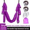 Purple Aerial Yoga Hammock Set with 6 Handles - Indoor Anti-Gravity Elastic Swing