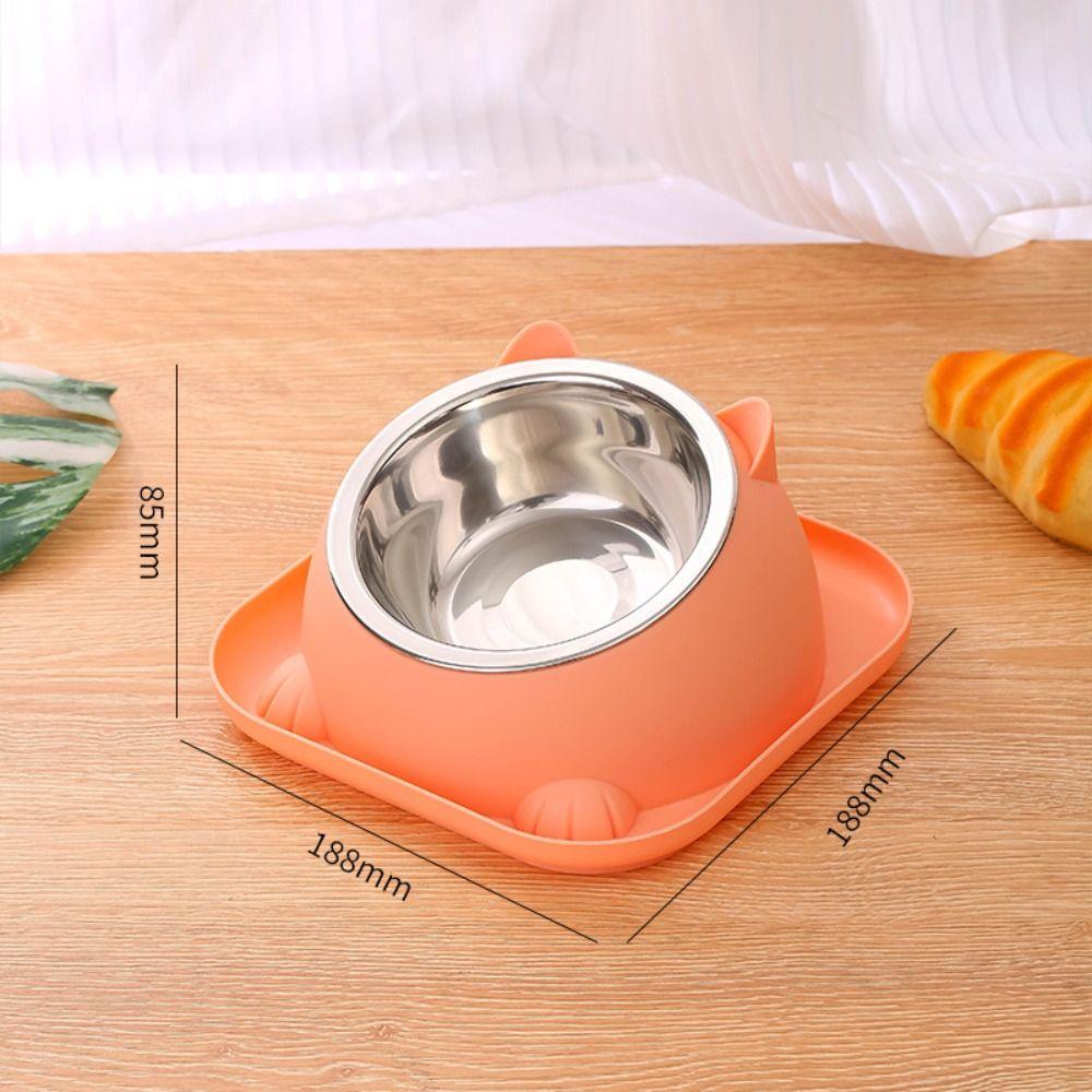 Stainless Steel Cat Bowl Anti Tipping Anti-Spill Cat Feeder with Non-Slip Pad Multi-use Pet Feeding Basin Puppy Kitten