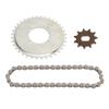 410 Drive Sprocket Chain Combo 38 Links Chain Golden 11T Type H Gear Steel Sprocket Chain Kit for Electric Bikes