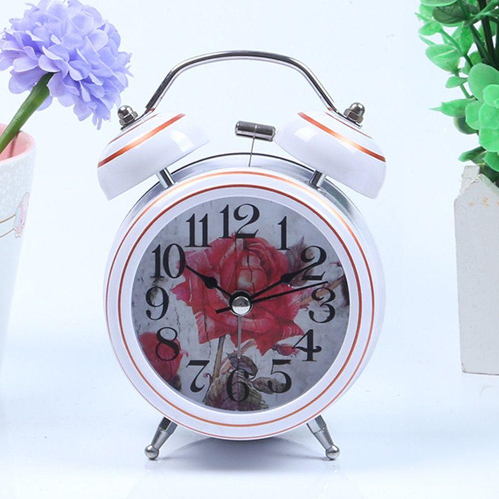 Plastic. Vintage Retro Alarm Clock Small Table Desk Quartz Clock Bedroom Living Room