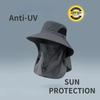Outdoor Fisherman Hat Wide Brim Bucket Hat with Neck Cover Men Summer Breathable Mesh Sun Protection Visor Anti UV Cap Unisex