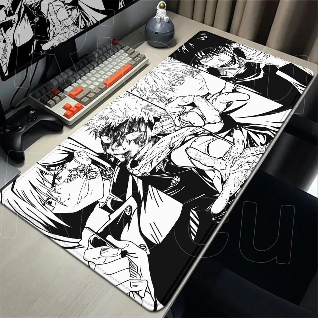 HD 60x30см Черный Аниме Jujutsu Kaisen XXL Коврик для Мыши Годжо Сатору Коврики для Мыши Игровой Периферийный Устройство для Компьютера Аксессуары для ПК Настольный Коврик