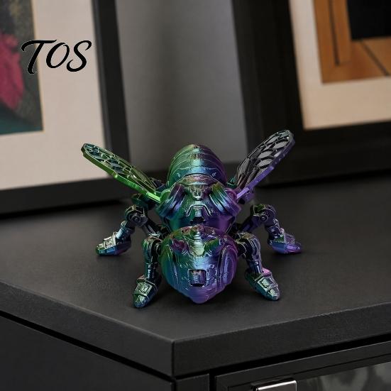 Novelty Desk Display Accessory 3D Printed Mechanical Bee Figurine, Articulated Insect Ornament, Movable Joints Cool Joint Toy Desktop Display,