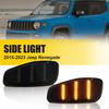 Для Jeep + Renegade L R 2015-23 Задымленные светодиодные оранжевые боковые габаритные огни, крыльевые фонари