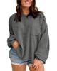 Dark Grey Plus Size Exposed Seam Crinkle Patchwork Top