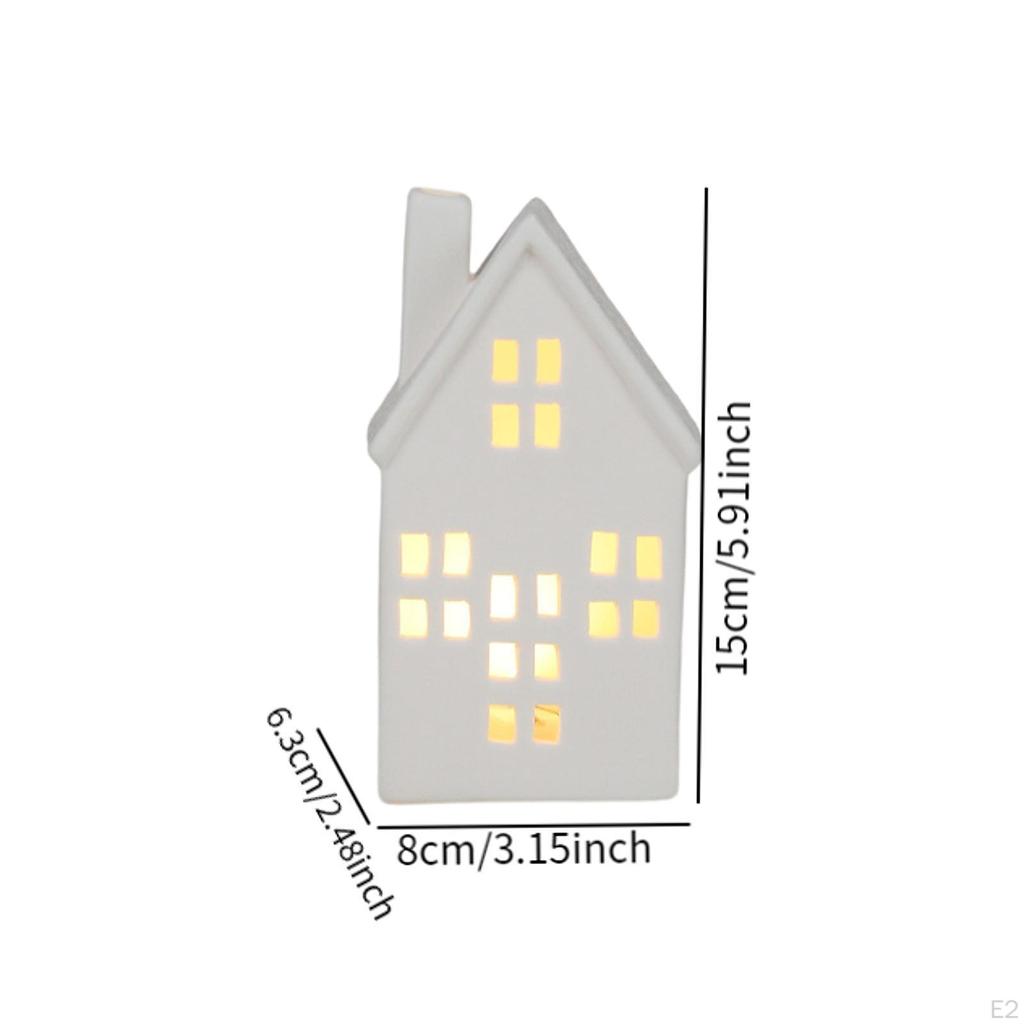 Керамические рождественские деревенские домики украшения ночник миниатюрный светодиодный зимний