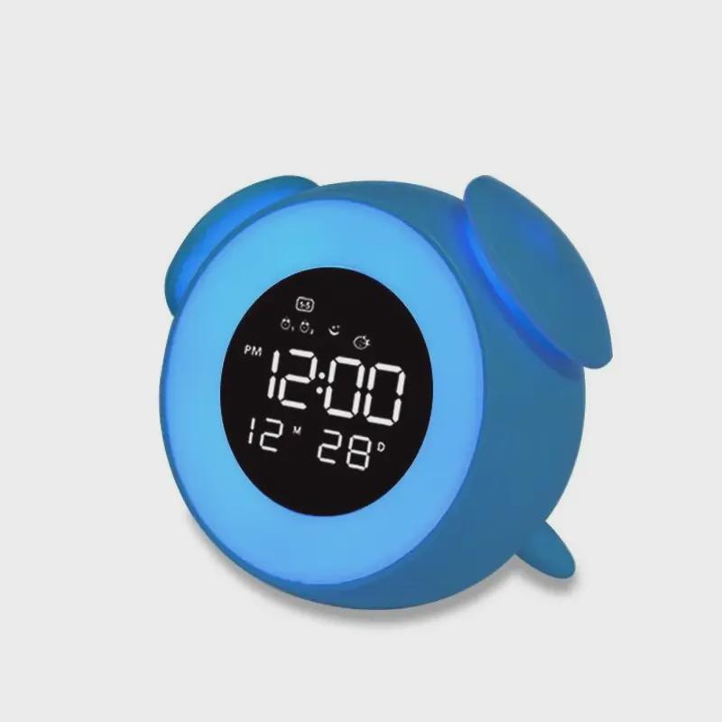 Светодиодный цветной будильник с эффектом заката, сенсорным светом и звуком