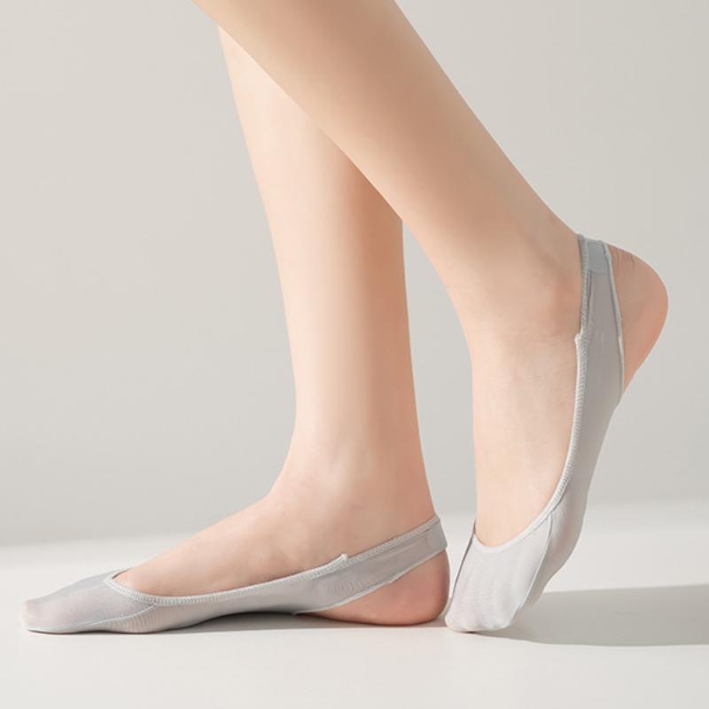 Носки-подушечки под переднюю часть стопы на высоком каблуке женские ультратонкие невидимые с мелким вырезом противоскользящие носки