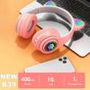 Наушники Bluetooth с кошачьими ушками и фонариком, с микрофоном, поддержкой 3,5 мм AUX/TF Card Play, беспроводная гарнитура для детей и девочек, подарок на день рождения
