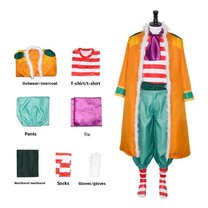Костюм для косплея Багги из One Piece из смесовой хлопковой ткани для фанатов аниме