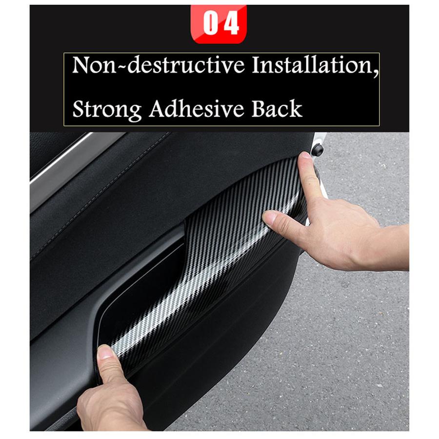 4x Carbon Fiber Look Interior Door Armrest Panel Trims For Honda Civic 2016-2020