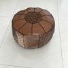 Round/Square Footstool Cover PU Leather Pouf Cover Soft Ottoman Stool  Living Room