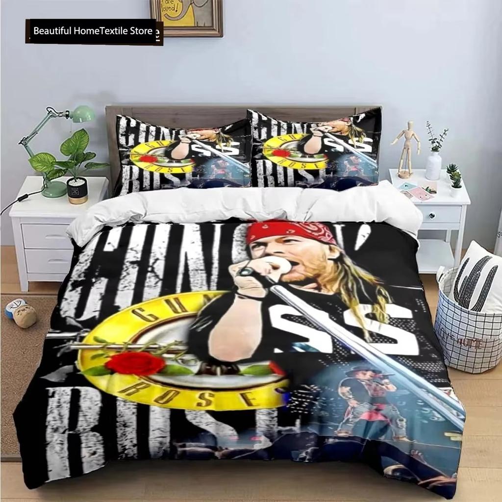 3D Принт Guns N Roses GNR Группа Ретро Постельное Белье Мальчики Девочки Полуторный Двуспальный Королевский Размер Пододеяльник Наволочка Кровать Мальчики Взрослый