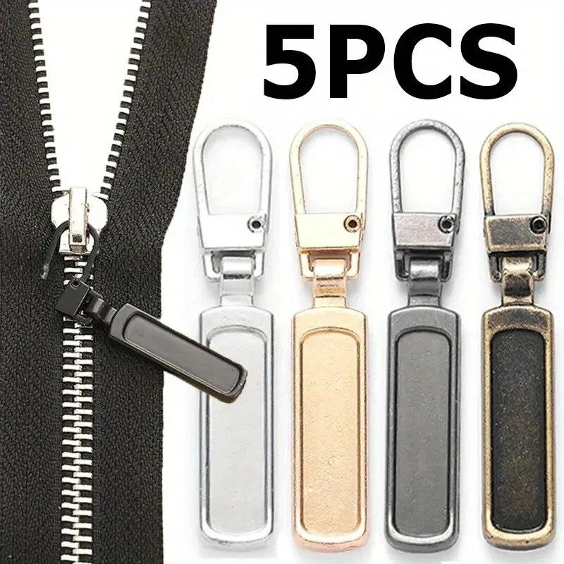 5pcs Removable Zip Head Replacement Metal Zip Head Luggage Down Coat Jacket Jeans Repair Universal Zip