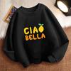 Графическая толстовка с принтом "Ciao Bella" и лимоном в стиле Харадзюку для детей, свитшот-пуловер с круглым вырезом, худи с графическим принтом, худи для мальчика/девочки