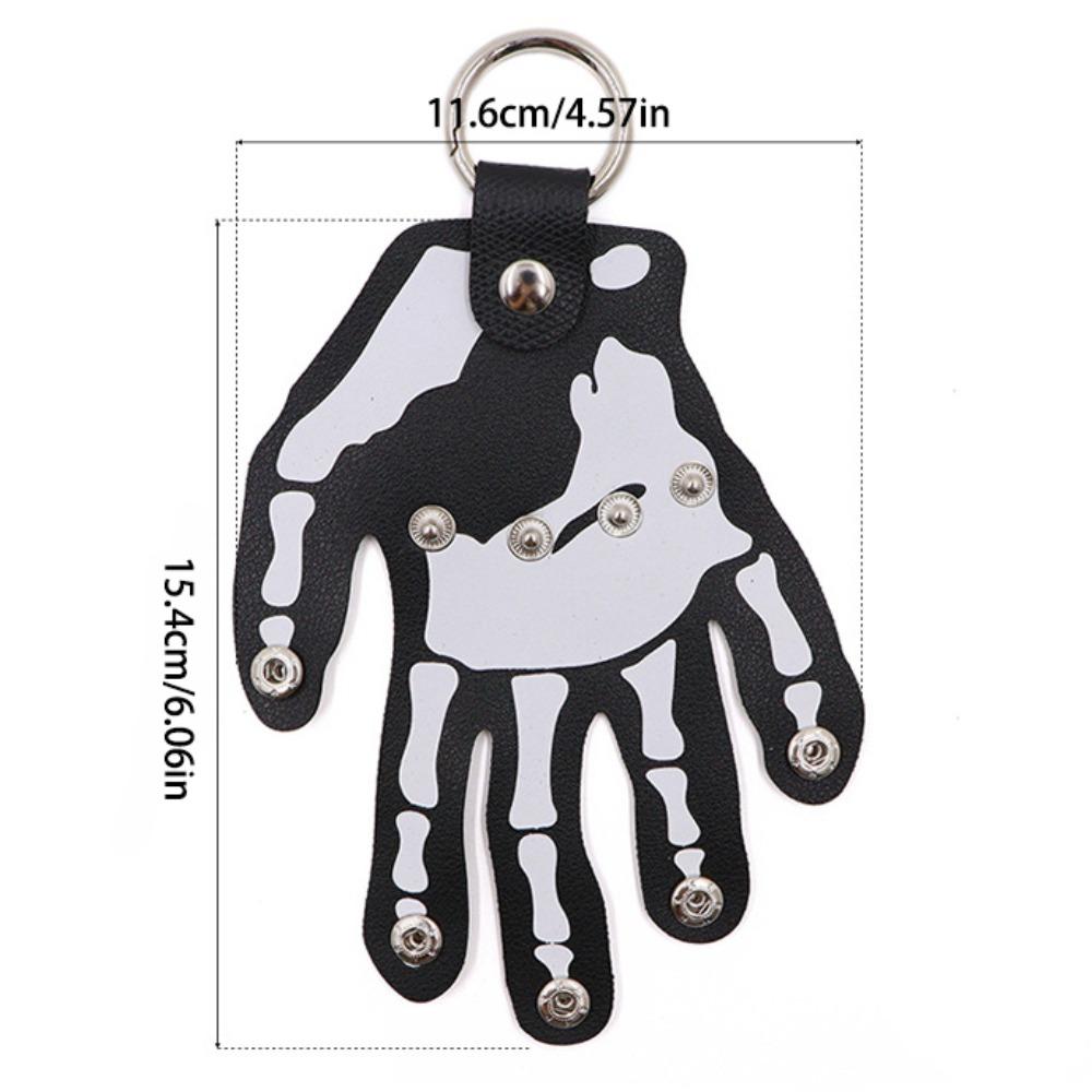 Punk Hand Keychain Holder Five Finger Hand Bone Key Bag Pendant Snap-fastener Palm Keyring Unisex