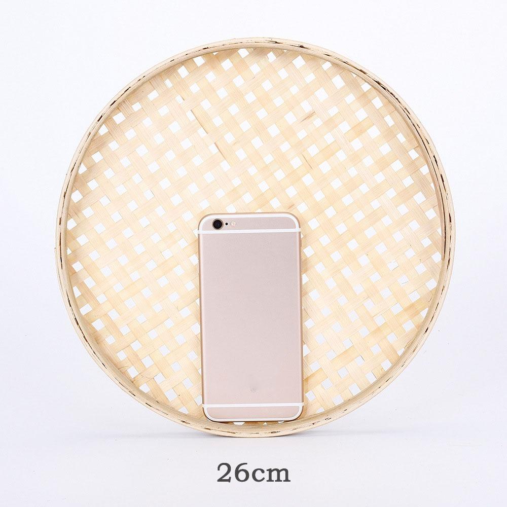 6 Sizes Weaving Bamboo Sieve Raft Handmade Storage Basket New Kitchen Storage Trays  Home Decor