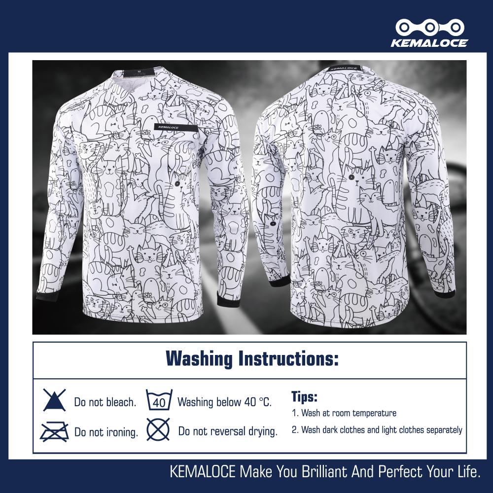 KEMALOCE Мужской MTB Джерси с длинным рукавом унисекс, белые рубашки для мотокросса с героями мультфильмов, летняя одежда для скоростного спуска с мотором