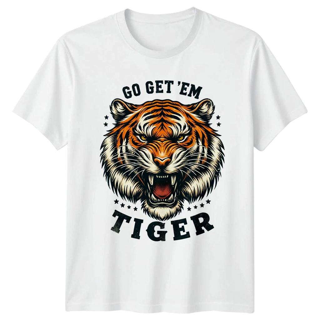 Go Get Em Tiger Big Cats Animals Mens T-Shirt Womens Tee Graphic Top