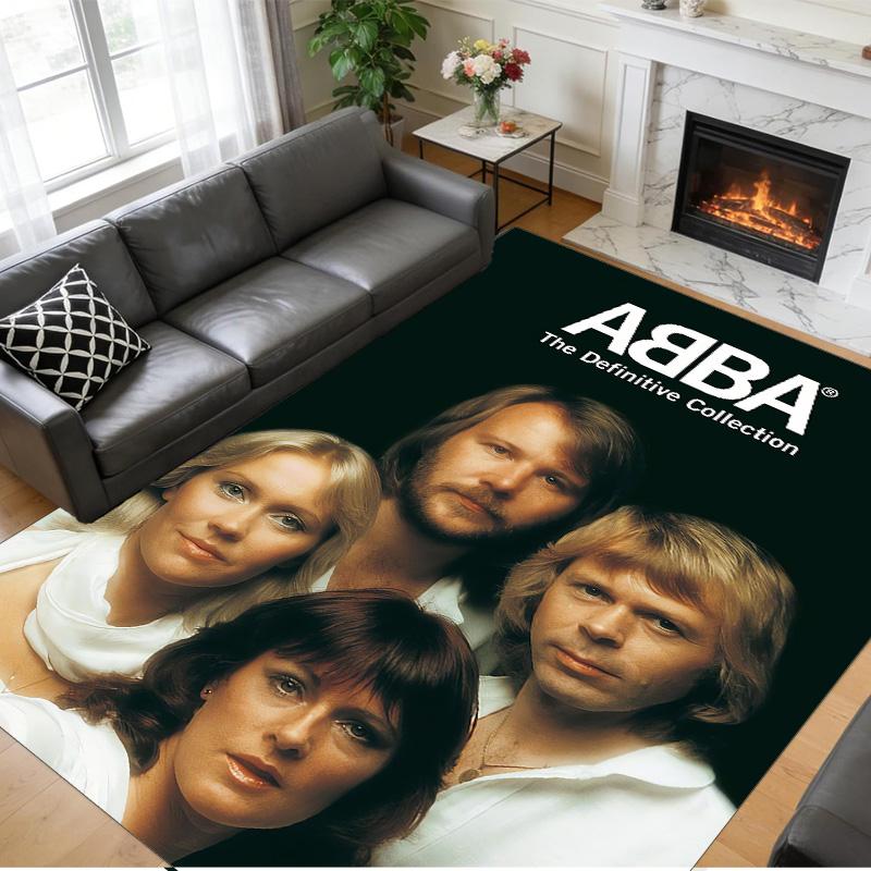 ABBA Print Crystal Velvet Plush Rug Anti?Slip Wear?Resistant Floor Carpet For Indoor Household Home Decoration