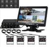 720P 4CH H.264 Car Vehicle DVR Video Recorder Box With 7" HD Car Monitor 4Pcs CCD Front Rear Side Camera For Truck Van Bus