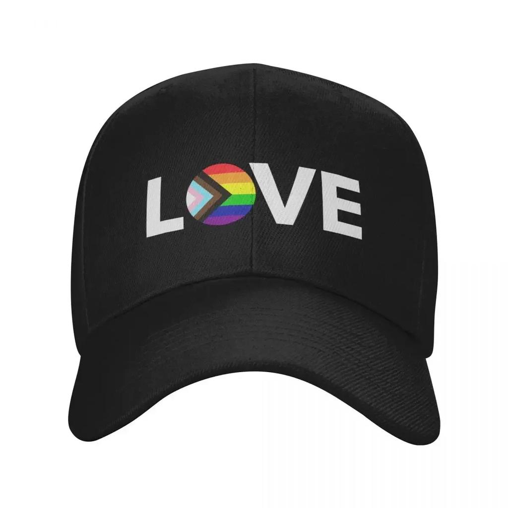 Progress Pride Flag Love Baseball Cap foam party Hat Trucker Hat golf hat genuine Womens Unisexs