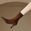 Autumn and Winter Footwear Comfortable Plus Size High-heeled Pointed Socks Elastic Thin-heeled Boots Women's Boots