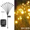Solar Firefly Lamp 6/8/10 Led Solar Garden Lawn Lamp Courtyard Terrace Channel Decoration Outdoor Waterproof Swing Lamp Christmas Lamp