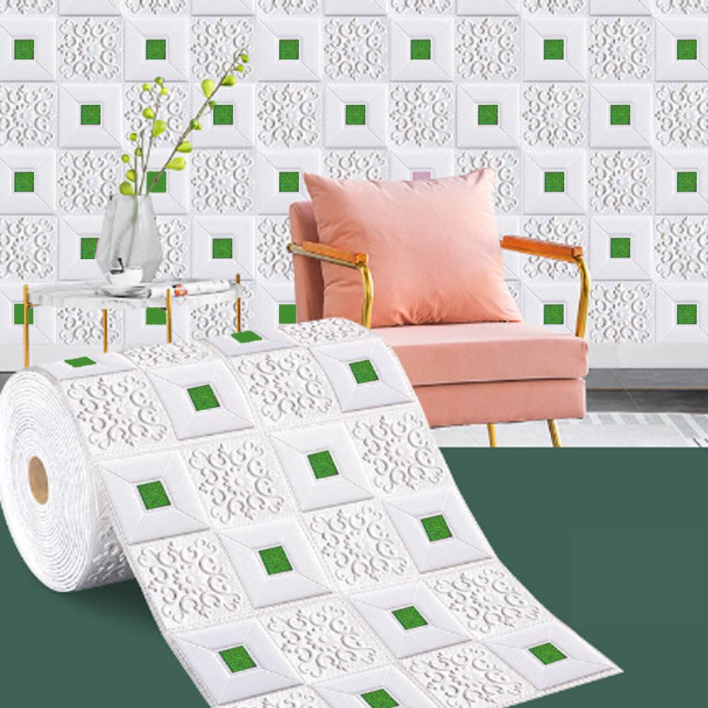 1-10 шт. 70 см x 1 м 3D Потолочный Высокое качество Наклейка на стену Самоклеящаяся Пенопанель Обои Спальня Домашнее украшение Водонепроницаемый