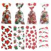 50PCS Merry Christmas Candy Bags Santa Claus Plastic Candy Treat Bag Xmas New Year Biscuit Bags Gifts Box Decoration