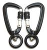 FregocS Carabiner with Screw Convenient Set of 500kgf Black CAAL04sw Swivel, Lock, 2, (5KN), Duralumin, (For Climbing, Mountaineering, Outdoors,