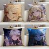 Mysterious WWuthering WavesS Cushion Cover Breathable and Skinfriendly Linen Pillowcase Square Removable and Washable Cushion
