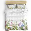 Spring Flowers Plants Wildflowers 3pcs Bedding Set For Double Bed Home Textile Duvet Cover Quilt Cover Pillowcase