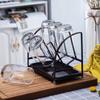 Железный стеклянный сливной держатель для посуды Креативная простота сливной держатель для шести чашек для кухни и гостиной