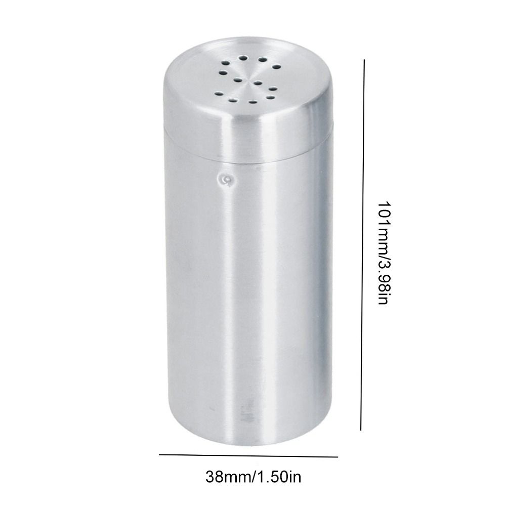 2Pcs Stainless Steel Seasoning Bottles Shaker Lids Condiment Jar Salt Pepper Shaker Restaurants