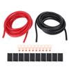 2 шт. Провод 8 AWG с кабельными наконечниками Термоусадочная трубка 20 футов 8AWG Автомобильный силовой заземляющий кабель Аккумуляторный кабель для транспортного средства RV