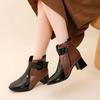 Модные осенне-зимние новые мягкие удобные ботильоны на блочном каблуке с боковой молнией, зимние модные ботинки на каблуке для детей и женщин